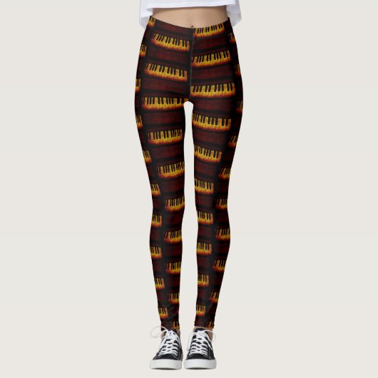 Vintage Piano Hoge Legging (Voorkant)