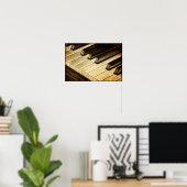 Vintage Pianotoetsen Poster (Thuiskantoor)