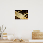 Vintage Pianotoetsen Poster (Keuken)