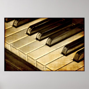 Vintage Pianotoetsen Poster