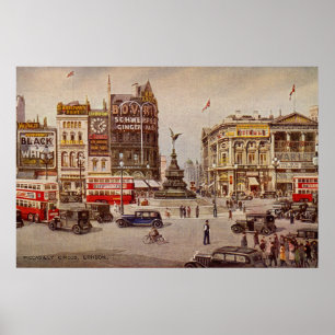 Vintage Piccadilly Circus Londen Poster