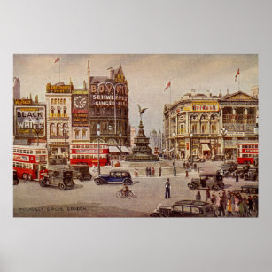 Vintage Piccadilly Circus Londen Poster