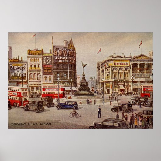 Vintage Piccadilly Circus Londen Poster (Voorkant)