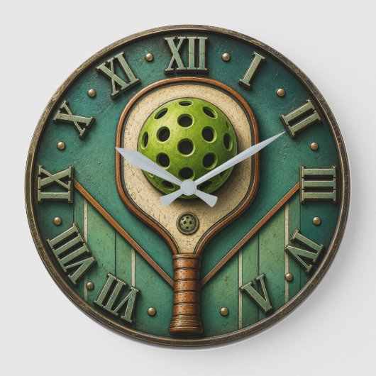 Vintage Pickleball Paddle Grote Klok (Voorkant)