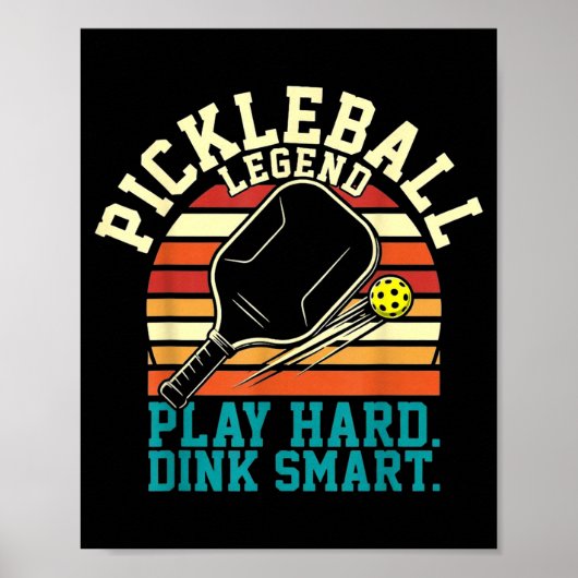 Vintage pickleball retro lines minimal classic  poster (Voorkant)