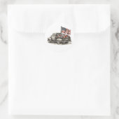 Vintage Pickup Truck Flag  Ronde Sticker (Tas)