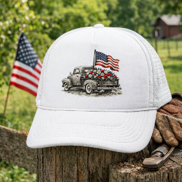 Vintage Pickup Truck Flag Trucker Pet