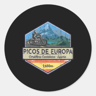 Vintage Picos De Europa Motorfiets Spanje Berg Ronde Sticker