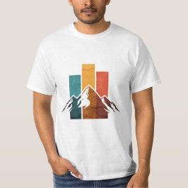 Vintage pieken en retro berglandschap t-shirt