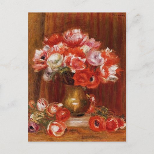 Vintage Pierre-Auguste Renoir Anemones Briefkaart (Voorkant)