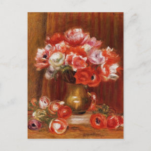 Vintage Pierre-Auguste Renoir Anemones Feestdagenkaart