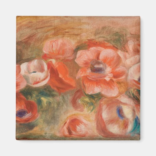 Vintage Pierre Auguste Renoir Blue Pink Anemones Magneet (Voorkant)