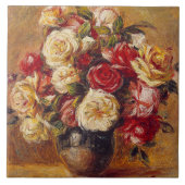 Vintage Pierre Auguste Renoir Bouquet van Rozen Tegeltje (Voorkant)
