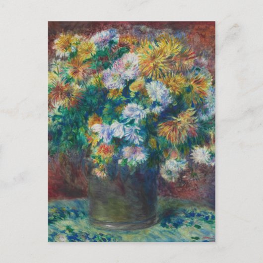 Vintage Pierre-Auguste Renoir Chrysanthema Briefkaart (Voorkant)