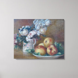 Vintage Pierre Auguste Renoir Flowers en appels Canvas Afdruk