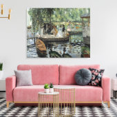 Vintage Pierre Auguste Renoir La Grenouillere Canvas Afdruk (Insitu (Woonkamer))