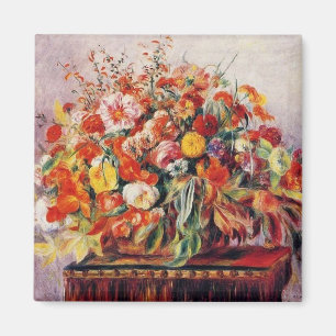 Vintage Pierre Auguste Renoir mandje bloemen Magneet