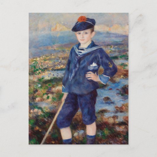 Vintage Pierre Auguste Renoir Sailor Boy Briefkaart (Voorkant)