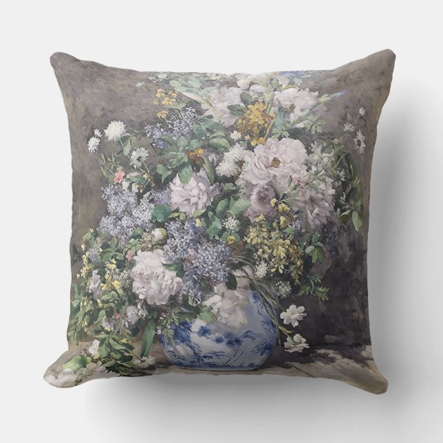 Vintage Pierre Auguste Renoir Spring Bouquet Buitenkussen (Voorkant)