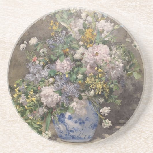 Vintage Pierre Auguste Renoir Spring Bouquet Zandsteen Onderzetter (Voorkant)