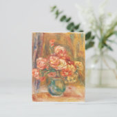 Vintage Pierre Auguste Renoir Vase van Rozen Feestdagenkaart (Staand voorkant)