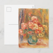 Vintage Pierre Auguste Renoir Vase van Rozen Feestdagenkaart (Voorkant / Achterkant)