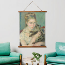 Vintage Pierre Auguste Renoir Woman met een kat Hangend Wandkleed