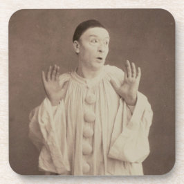 Vintage Pierrot Clown Bier Onderzetter