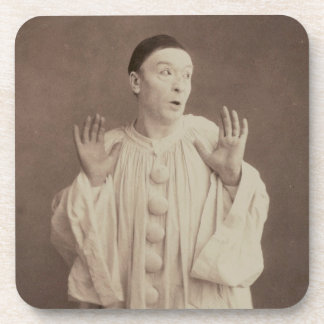 Vintage Pierrot Clown Bier Onderzetter
