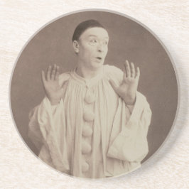 Vintage Pierrot Clown Zandsteen Onderzetter