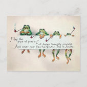 Vintage pĳp Roken Kikkers Briefkaart (Voorkant)