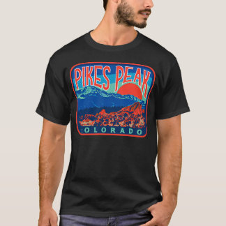 Vintage Pikes Peak Colorado Retro Stijl Bergen T-shirt