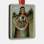 Vintage Pilgrim Lady Thanksgiving Holiday Ornament (Rechts)