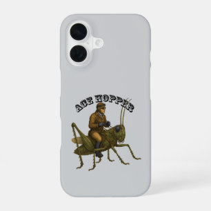Vintage Piloot die op een Reusachtige Sprinkhaan R iPhone 16 Hoesje