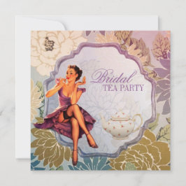 Vintage Pin Up Girl housewife Retro Bridal Shower Kaart