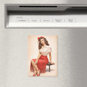 Vintage Pin-Up Glamour Magneet (Insitu (Vaatwasser))