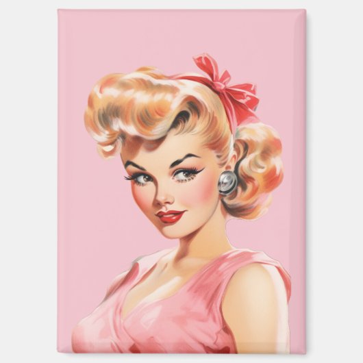 Vintage Pin-Up Magnet – Rosie Belle | Retro 1950s (Voorkant)