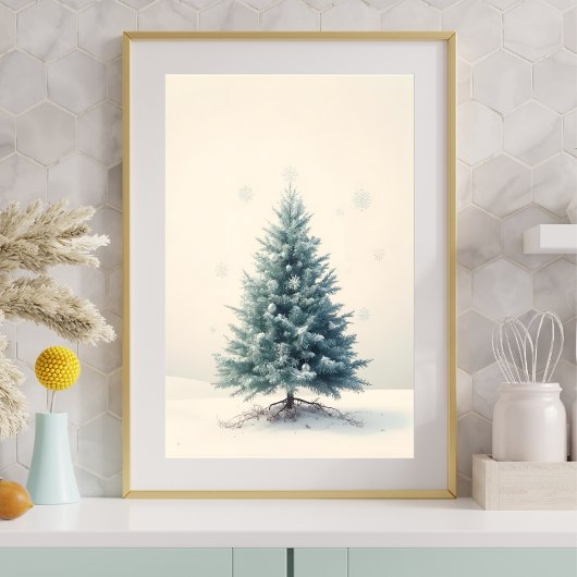 Vintage Pine Christmas Tree Poster