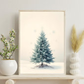 Vintage Pine Christmas Tree Poster