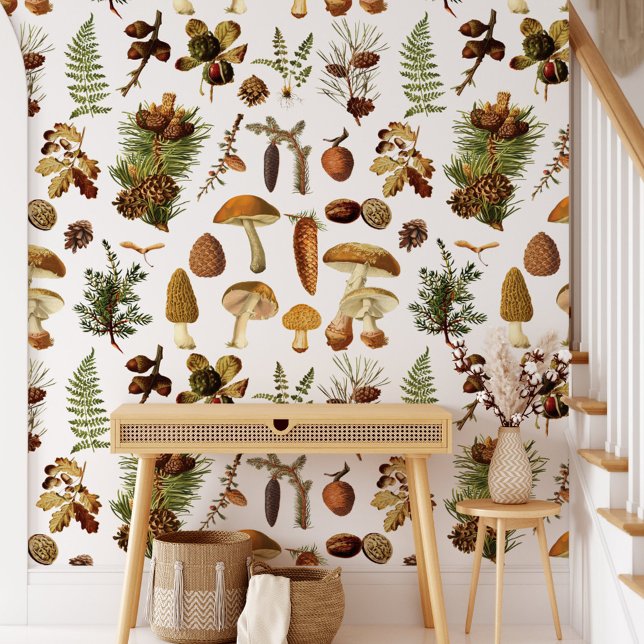 Vintage Pine Forest Treasures Naadloos Behang (In situ)