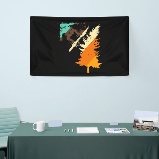 Vintage Pine Snowboard Snowboarding Gift Spandoek (Beurs)