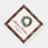 Vintage Pine Wreath Christmas Napkin Personalized Servet (Hoek)