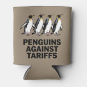 Vintage Pinguïns Protesteren Tegen Tarieven Grappi Blikjeskoeler (Voorkant)