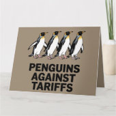 Vintage Pinguïns Protesteren Tegen Tarieven Grappi Kaart (Voorkant)