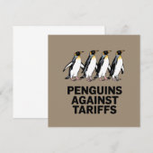 Vintage Pinguïns Protesteren Tegen Tarieven Grappi Kaart (Voorkant / Achterkant)