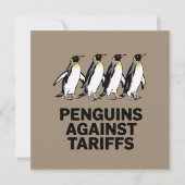 Vintage Pinguïns Protesteren Tegen Tarieven Grappi Kaart (Voorkant)