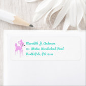 Vintage Pink and Mint Deer Return Address Labels (Insitu)