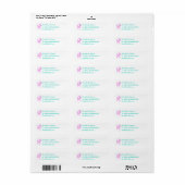Vintage Pink and Mint Deer Return Address Labels (Full Sheet)