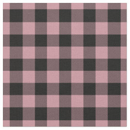 Vintage Pink & Black Plaid Gingham Stof