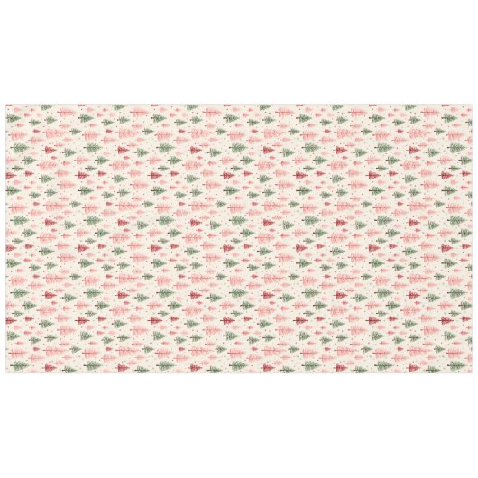 Vintage Pink Christmas Tree  Tafelkleed (Voorkant (Horizontaal))